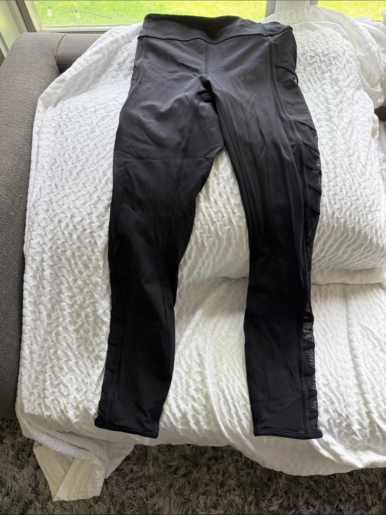 lululemon athletica Pants - lululemon athletica Black Leggings with Side Mesh Panels